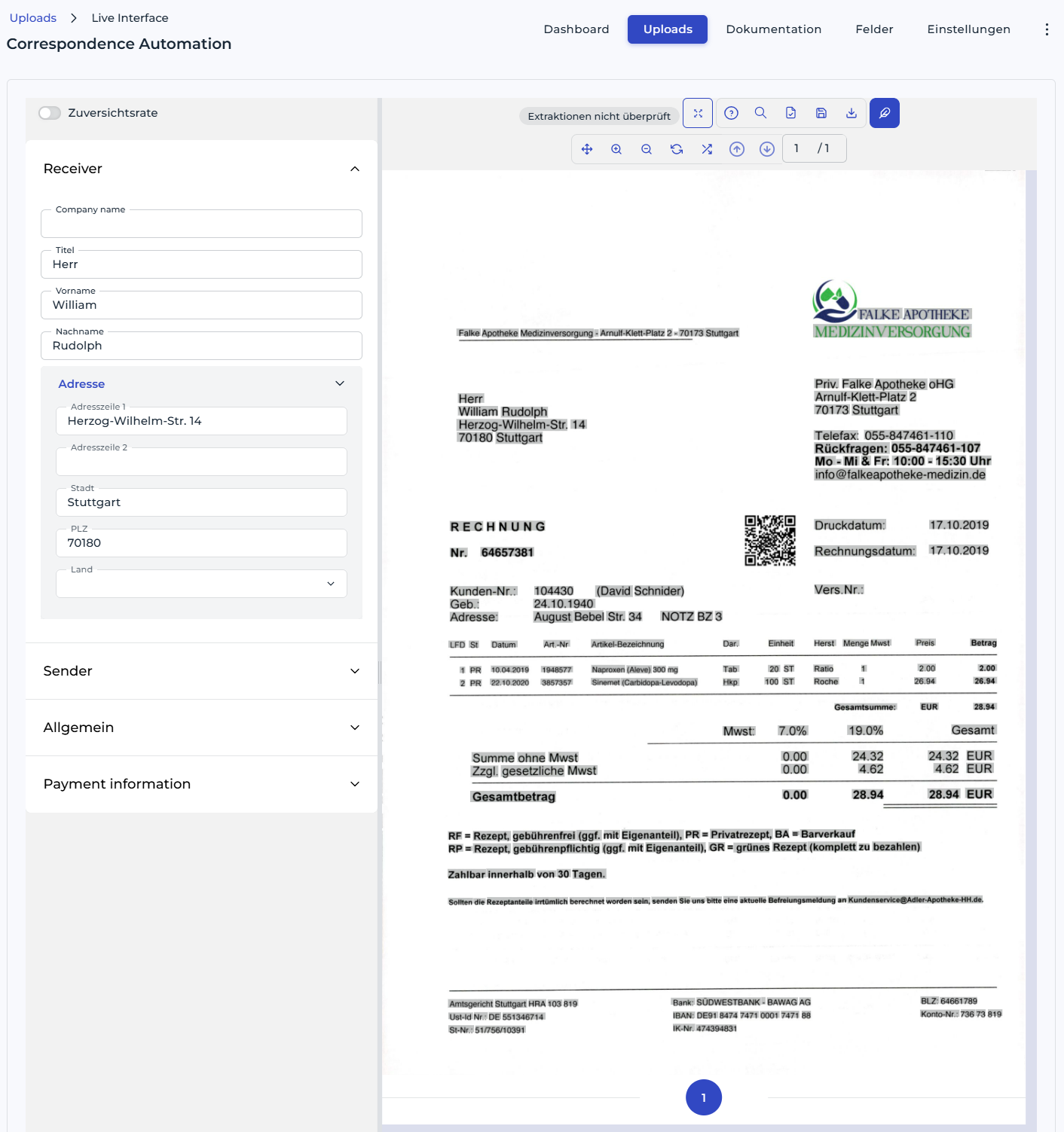 natif.ai Briefpost-Automatisierung